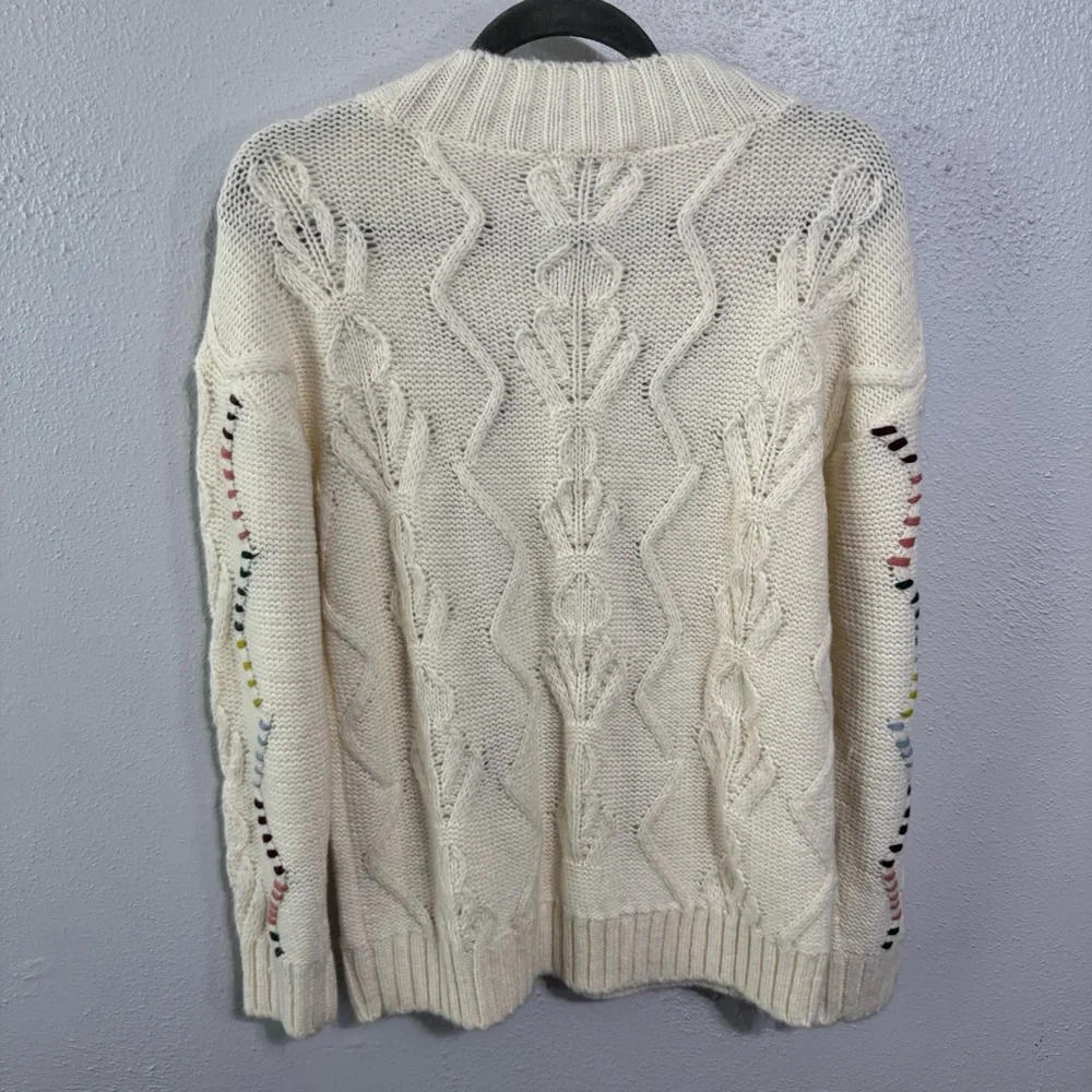 Coldwater Creek Cream Crew Neck Sweater with Decorative Details small - Picture 5 of 7